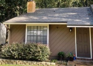 Roof repair crew working on a residential home in Monticello, Florida.