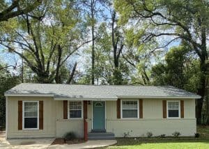 Roof replacement project on a residential home in Monticello, FL, showcasing a new roof installation.