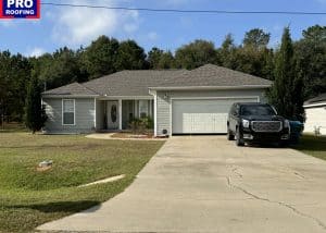 Roof replacement by PRO Roofing in Tallahassee, FL, showcasing a new residential roof installation.