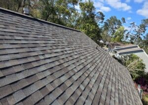 Roofing shingles on a residential roof in Tallahassee, FL.