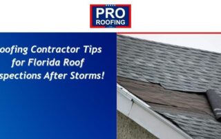Close-up of a damaged shingle roof with a gutter in Florida.
